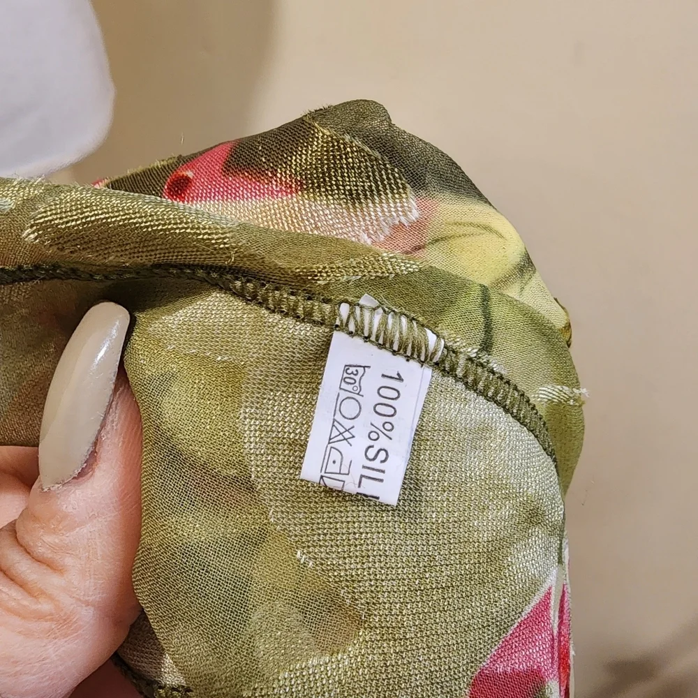Floral Large Silk Scarf